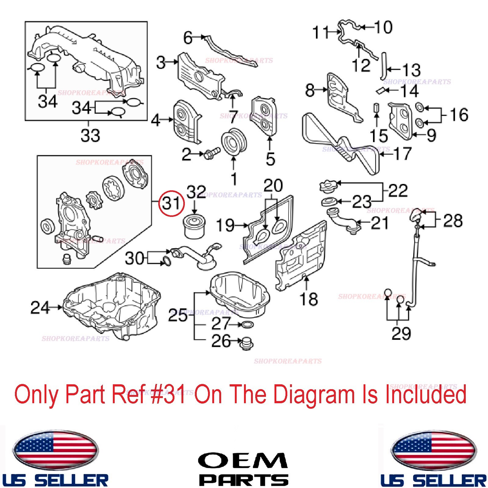 ✅Genuine✅ Engine Oil Pump 11mm ⭐ OEM ⭐ SUBARU 2.5L *See compatibility 15010AA360