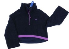 adidas 267954 Women's Purple Originals Cropped Hoodie Sweatshirts Size 1X