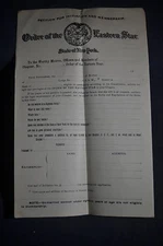 Ca 1910 Petition for Initiation and Membership Order Eastern Star 