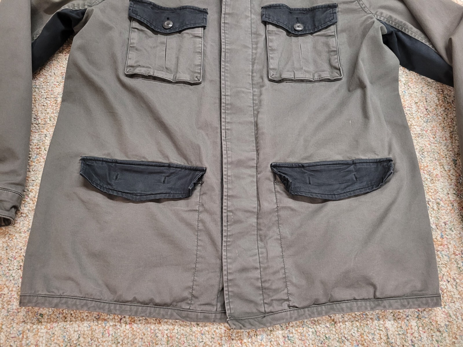 Gap Jacket Mens Large Grey Snap Button Chore Pock… - image 4