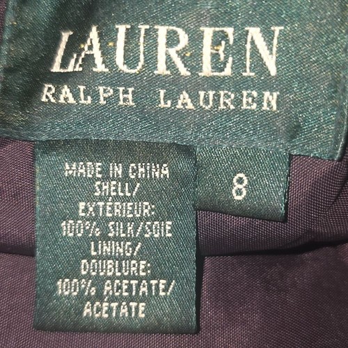 Lauren RL Women's 100% Silk Tulip Midi Skirt Purple Brown Red Green Paisley 8 - Picture 2 of 8