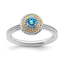 Sterling Silver 14k Stackable Expressions Sterling Silver Blue Topaz Ring