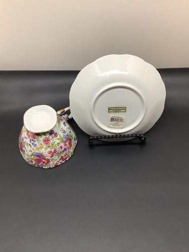 Royal Cotswolds by Godinger vintage chintz cup & saucer w/original sticker EUC - Picture 9 of 10