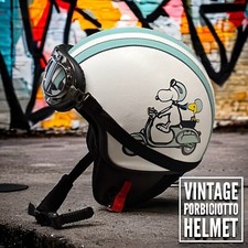 CASCO Snoopy HELMET VINTAGE PERSONALIZZABILE PELLE IDEA REGALO PER VESPA RETRÓ