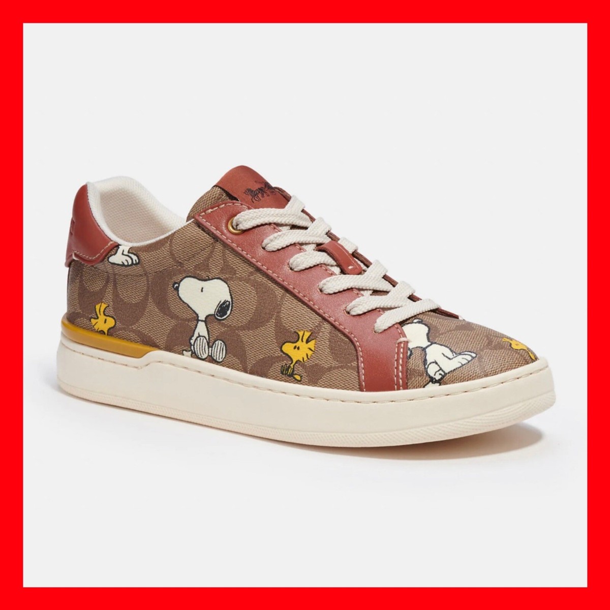 Coach Peanuts Charlie Brown Sneakers Snoopy Woodstock CF162 KHA