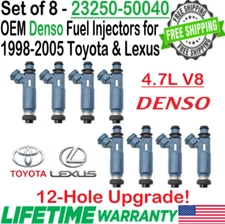 OEM x8 Denso Upgrade Fuel Injectors For 2000-2004 Toyota Tundra 4.7L V8