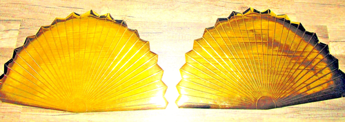 10 VNTG ART DECO VINYL GOLD TISCHSETS MUSCHELFORM ~ SEHR GUTER ZUSTAND ~ 21"X13" ~ MARSHALL FIELDS - Bild 3 von 14