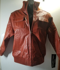 The Leather Company Womans Size 12 Rust/color Zip Up Coat Made In India