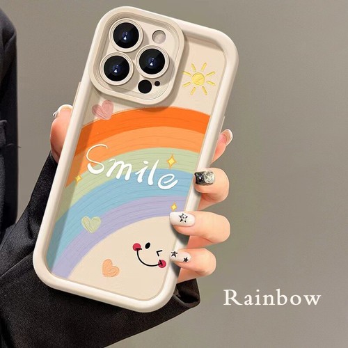 Smiling Rainbow Phone Case For iPhone 15 14 11 12 13 Pro Max XR TPU Cover - Picture 5 of 13