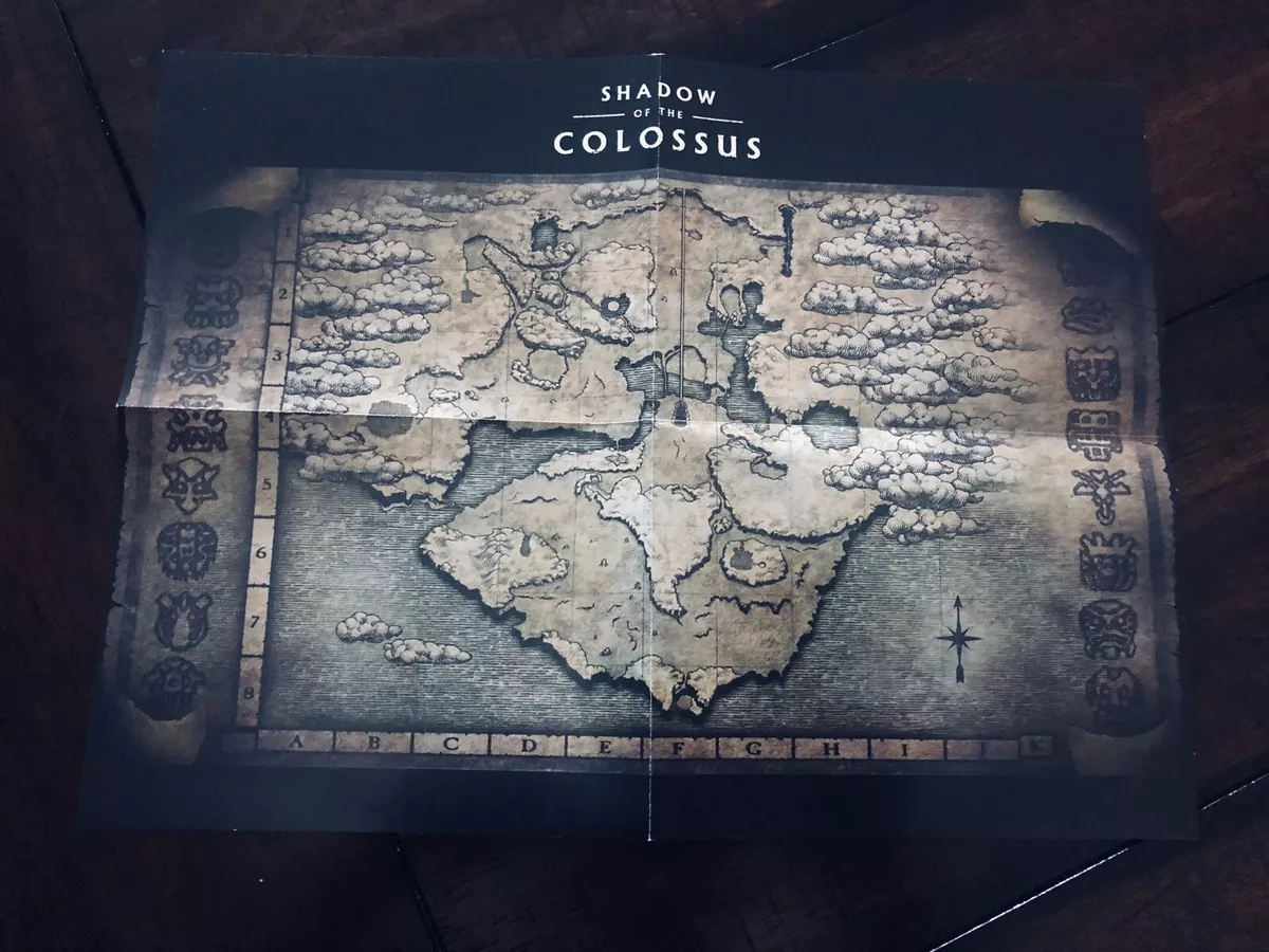 Shadow of The Colossus Special Limited Edition Map Poster Print (NO GAME!)  PS4