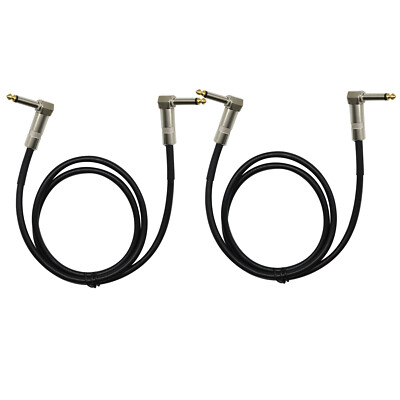 2PC 3ft 1/4 To 1/4 Right Angle Pro Audio Sound Speaker Wire Cable Cord Guitar