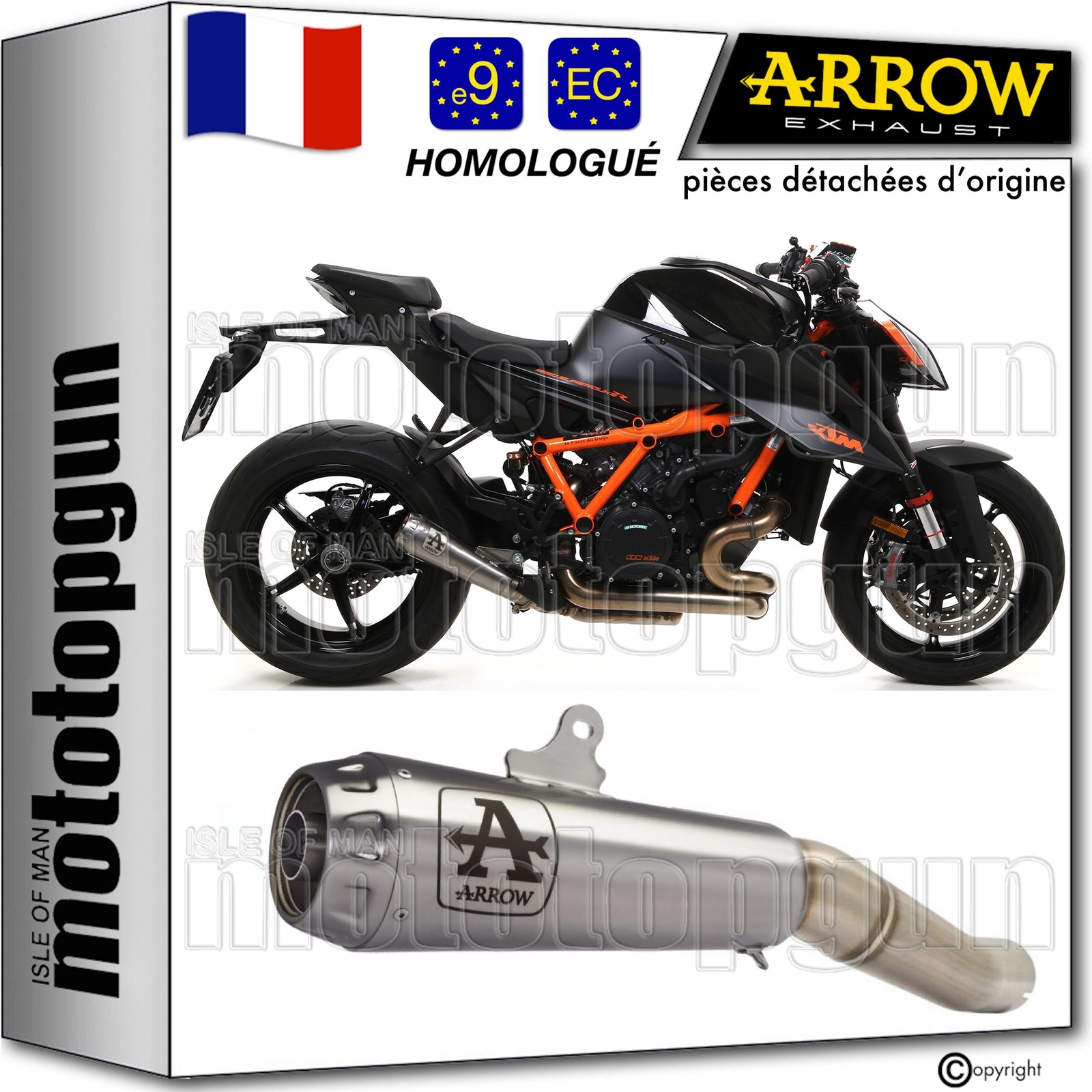 Échappement Arrow Pro-Race KTM 1290 Superduke R 2023 titane homologué anti-vibration