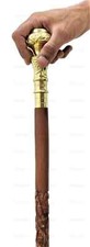 Walking Hand Cane W/Compass Designer Handmade Wooden Victorian Stick