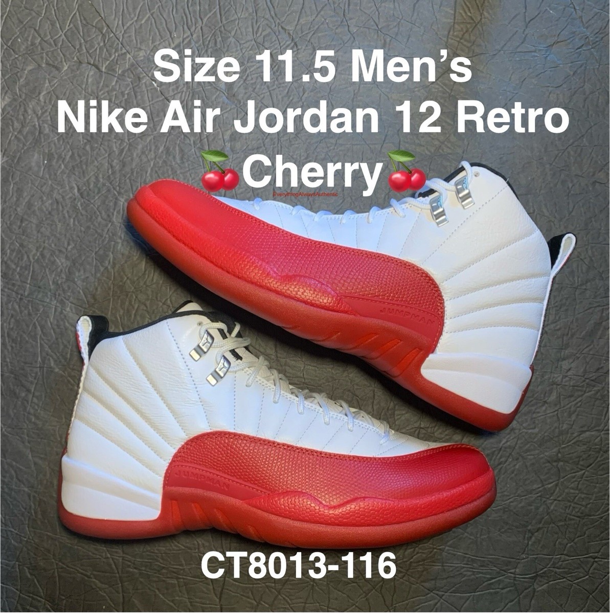 Size 11.5 Men Nike AIR JORDAN 12 CHERRY RETRO 2023 CT8013-116