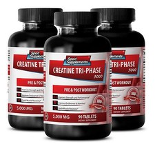 Muscle Growth - Creatine Tri-Phase 5000mg - Delay Workout Fatigue Tablets 3B