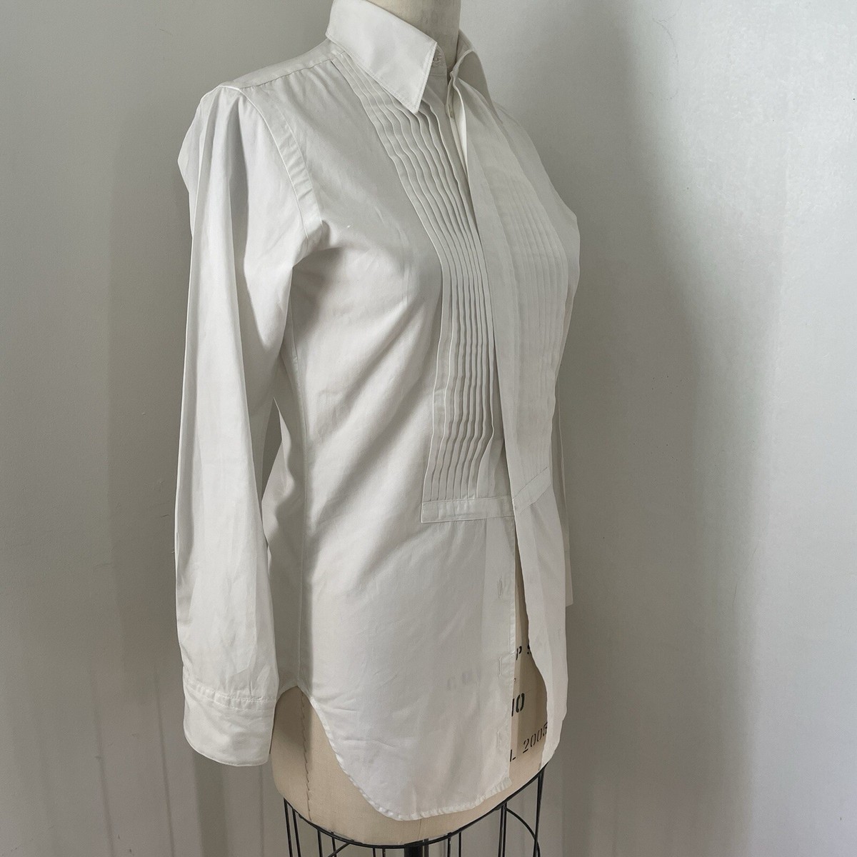 Jean Paul Gaultier Femme 100% Cotton White Tuxedo Shirt 40 | eBay