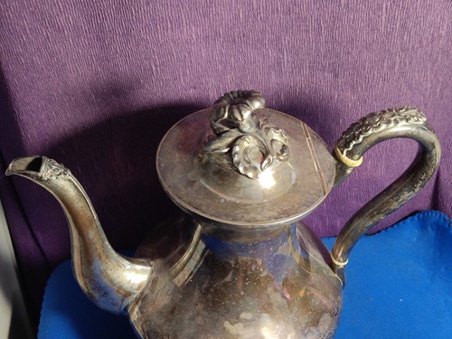 Antique Delightful Good Quality Large Silver Plate English Coffee Pot 24.5cm - Picture 12 of 14