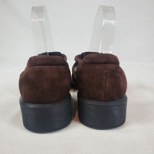 AJ Valenci Shoes Womens Size 9 Brown Suede Leather Slip on Loafers Comfort - Picture 4 of 9