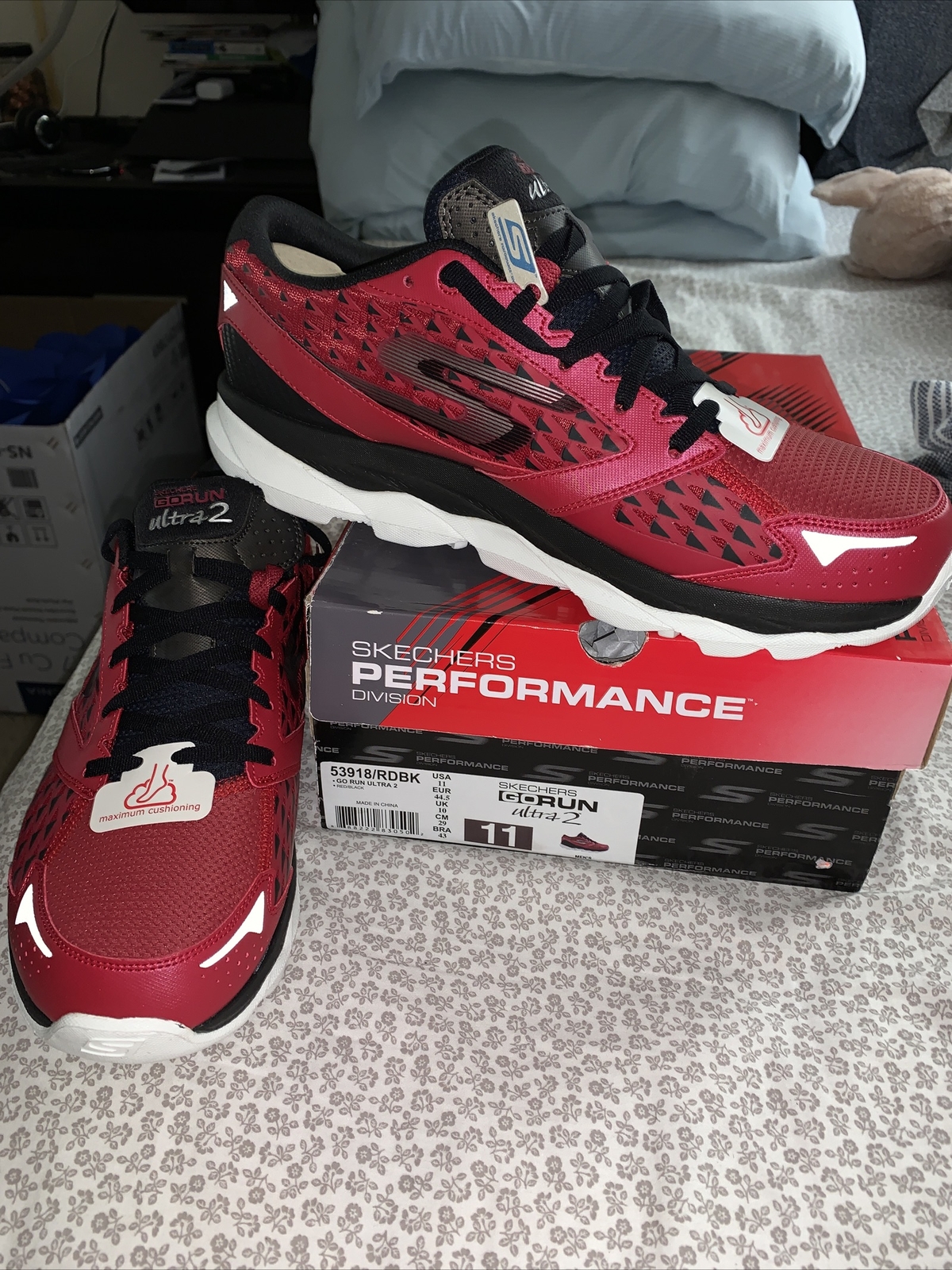 skechers go run 2 mens red