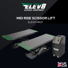 ELEV8 Mid Rise Scissor Lift Black  MR3T 3T, 1 Metre Rise Scissor Lift 1PH