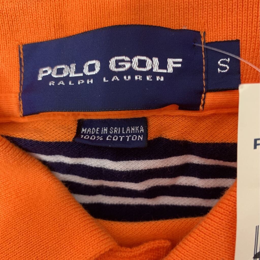 Polo Golf Ralph Lauren Mens Polo Shirt Orange Black Stripe