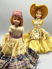 Lot of 2 Vintage Dolls with Detached Heads, 1 w/o Arms, Homemade Clothes, 1940s