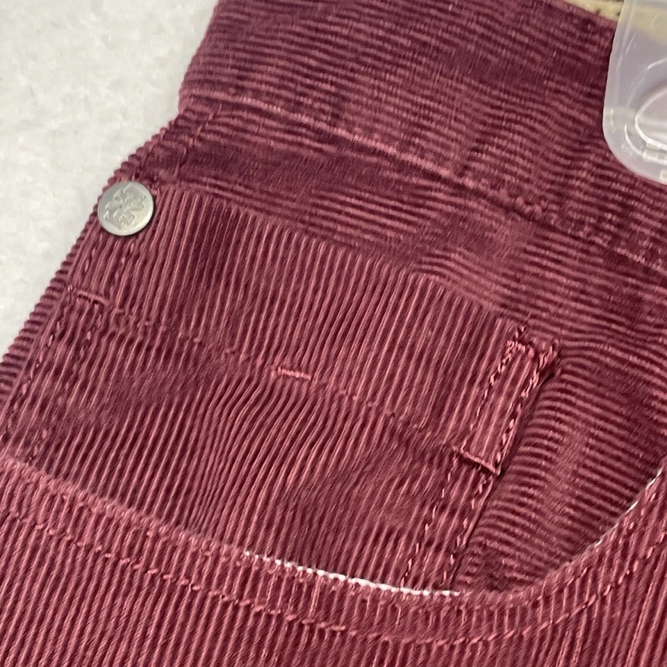 Izod Corduroy Pants Mens 33 x 30 Burgundy Straight Leg Flat Front Chinos Jeans - Image 3 of 4