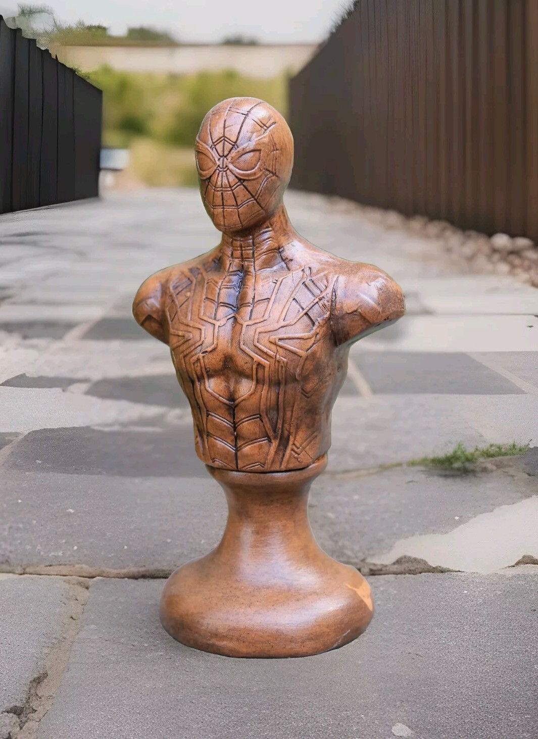 Mezzo busto Spiderman cm18 Avengers Marvel fatto a mano statua