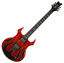 Kramer Pariah Double Cut HH Unique Design Graphic Fire Flame Electric Guitar