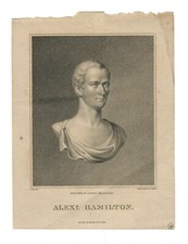 Bank Of NY Founder ALEXANDER HAMILTON Circa 1813 Leney Copper Plate Portrait