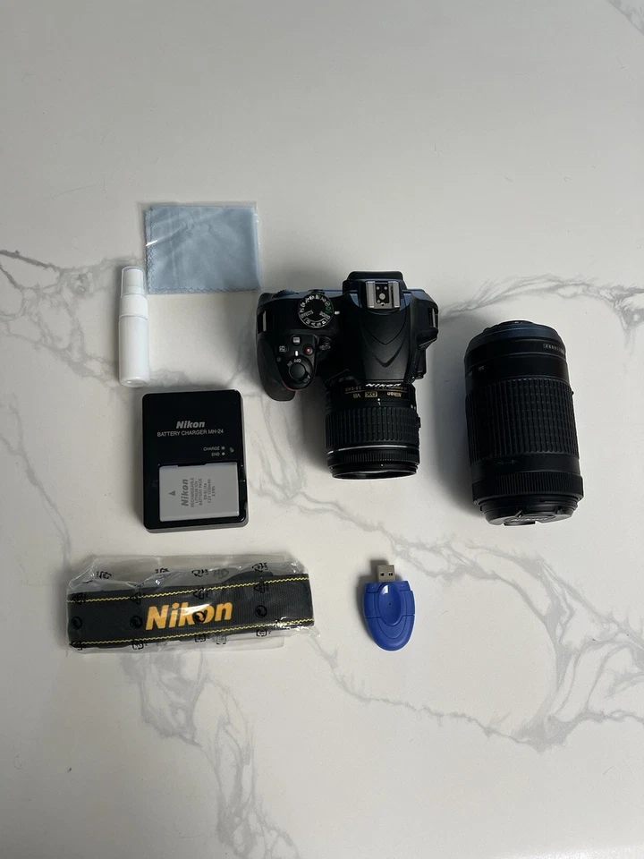 Nikon D3400 24.2MP DSLR Camera with two lenses, battery, charger, SD card + more - Image 3 of 4