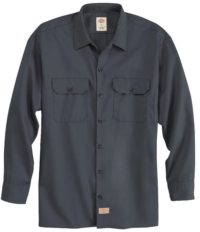 Dickies Men's Size S-2XL 3XL Long Sleeve Work Shirt Shop Mechanics 574 - Image 2 of 4