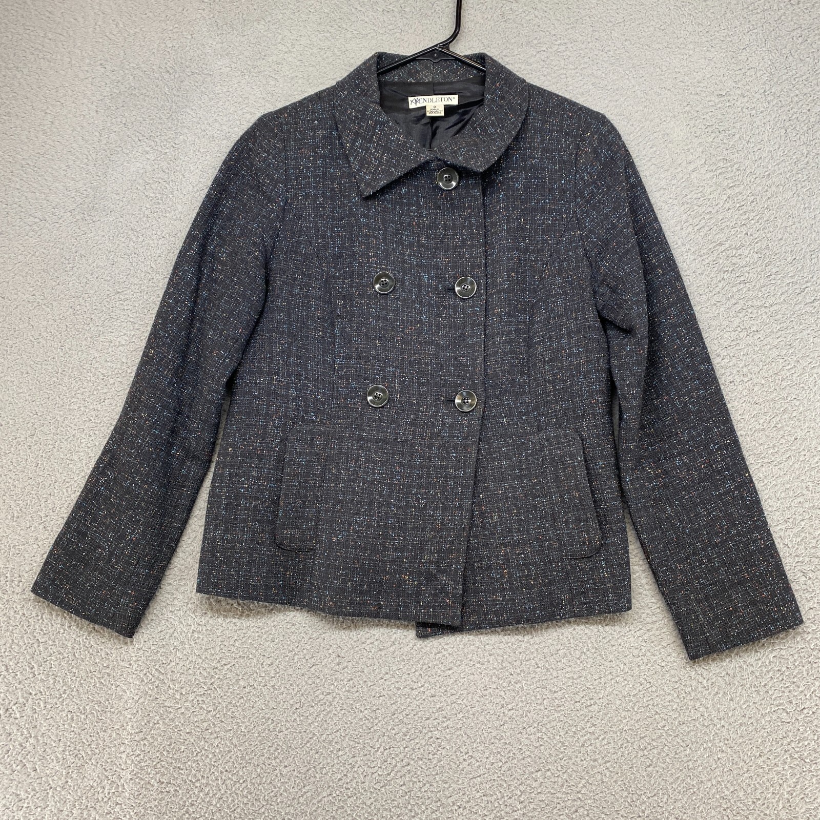 Pendleton Jacket Womens 8 Wool Silk Speckled Char… - image 1