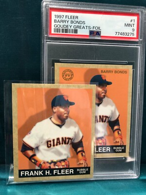 1997 Fleer #1 Goudy Greats (Glossy) Missing Gold Foil Error Barry Bonds SFG RARE