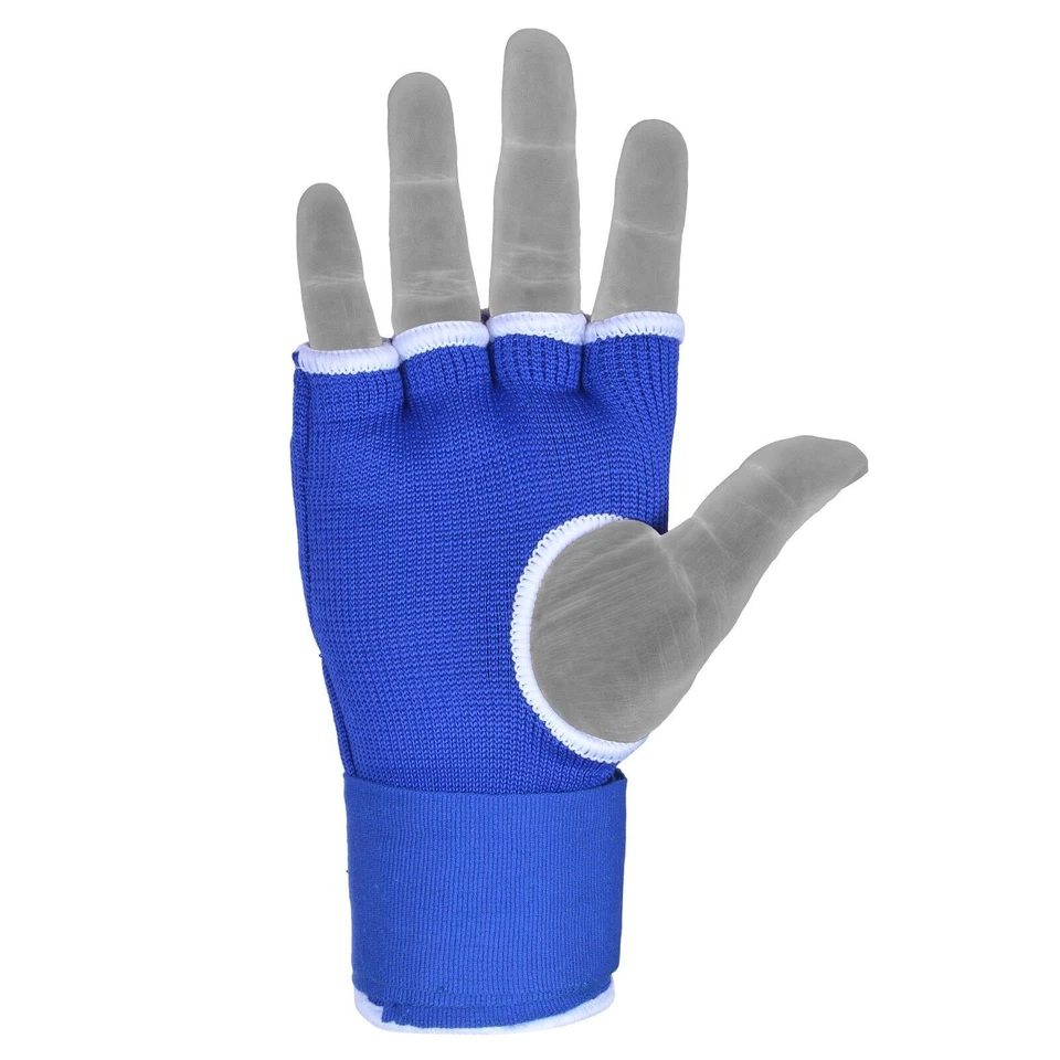 Gel Padded Inner Gloves with Hand Wraps MMA Muay Thai Boxing Bandage Fight Blue - Image 2 of 4