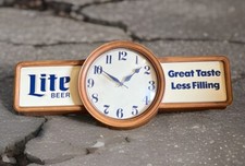 Vintage Miller Light Wall Clock - 29x12 Inches / Untested 
