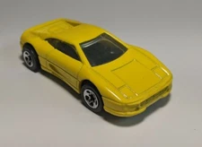 Vintage 1995 Hot Wheels Yellow Ferrari 355 1/64 Diecast 5 Spokes