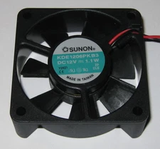 Sunon 60 mm Quiet Cooling KDE Fan - 12 V - 15 CFM - 26 dB - KDE1206PKB3