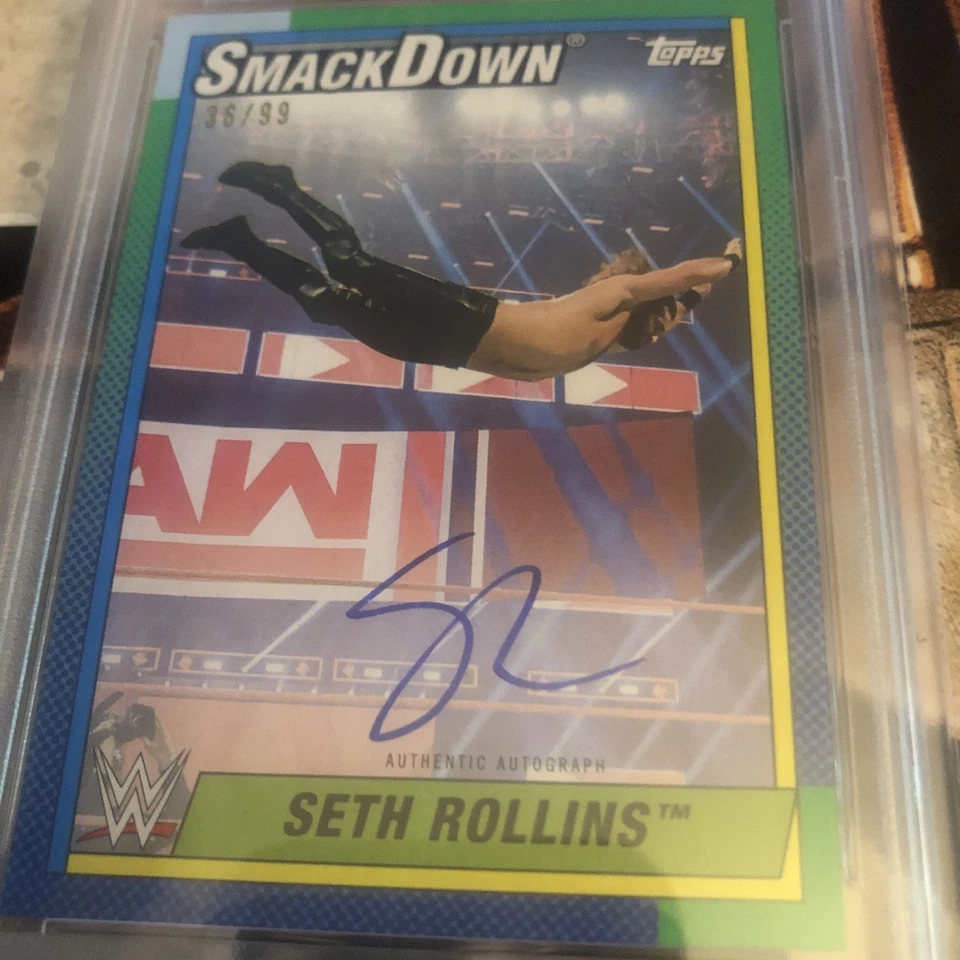 Seth Rollins/PSA 10/2021 Topps Certified Authentic Autograph WWE WWF WCW Hof - Image 3 of 4