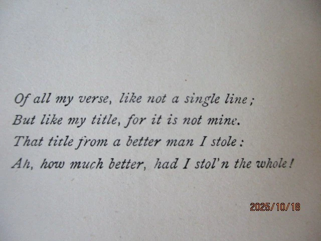 UNDERWOODS, 1903, Robert Louis STEVENSON,  Poetry Foto 4 de 4