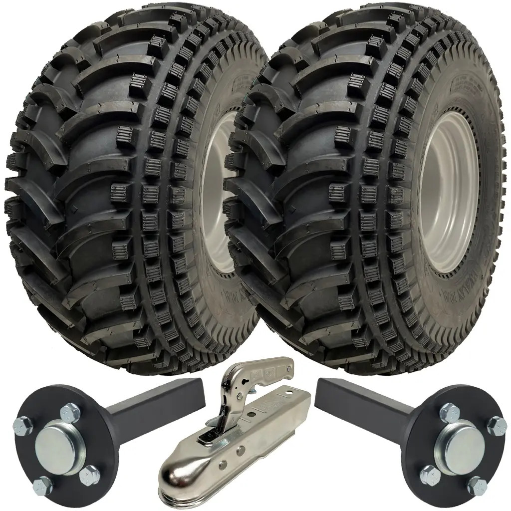 22x11.00-8 Open Centre P308 ATV Trailer Kit Wheels Axles & Hitch Capacity 310kg