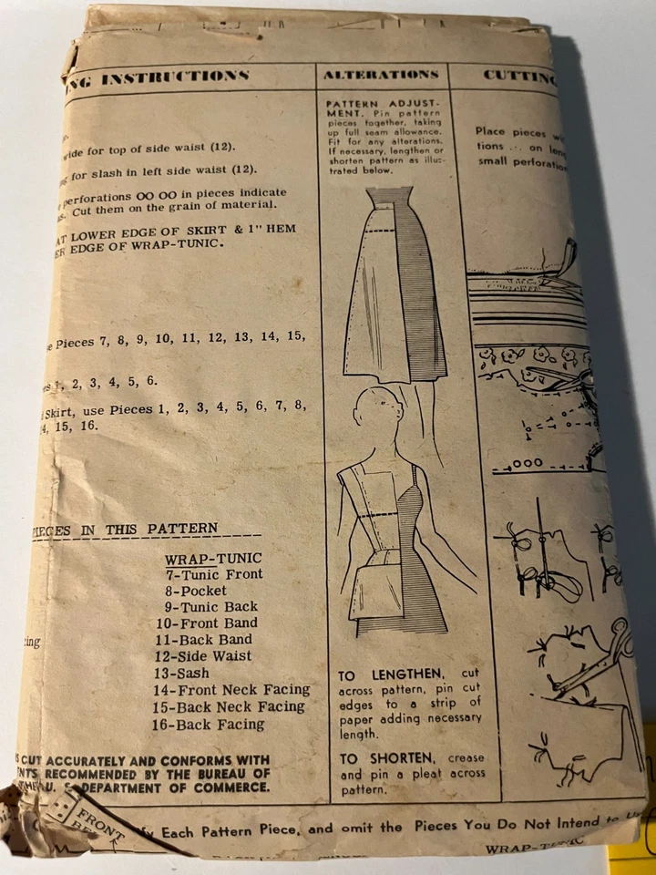 PATRÓN DE COSTURA DE PEDIDO POR CORREO DE COLECCIÓN - #5024 - FALTA PATRÓN DE DELANTAL - SIN IMPRIMIR, CORTE, COMPLETO Foto 2 de 2