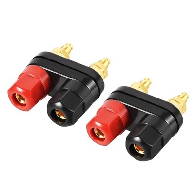 2 Pcs Dual Binding Post M5 Thread Power Amplifier Connector Banana Jack Socket