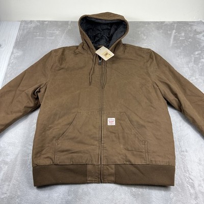 Levi's Potrero Workwear Hoodie Jacket Men's Size XXL Brown Quilt Lined