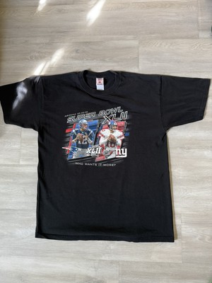 2008 NFL Super Bowl XLII  Who Wants It More?  Tom Brady Eli Manning Shirt