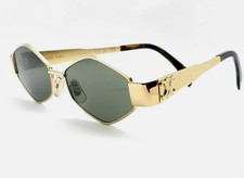 Celine CL40254U Sunglasses 30N Gold / Green lenses size 58 new