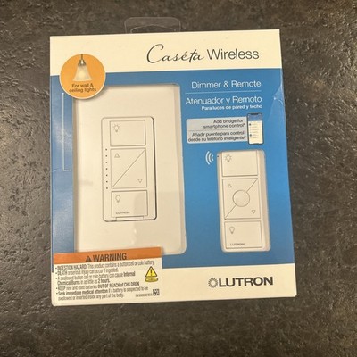 Lutron P-PKG1W-WH-R Caseta Wireless Smart Lighting Dimmer Switch and Remote Kit 