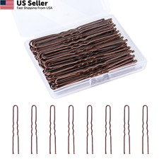 U Shaped Hair Pins, 100PCS 2.4inch Bun Pins 100 Count Pack of 1 , Brown