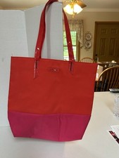 Borsa tote Lancôme Paris rosa/rosso impermeabile 16x15” foderata fenicottero rosa caldo Barbie