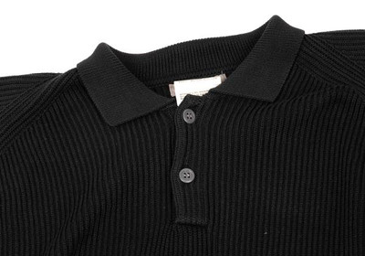 ヨウジヤマモト　ニットポロシャツ Yohji Yamamoto POUR HOMME Cotton Polo Knit Sweater Size M-L
